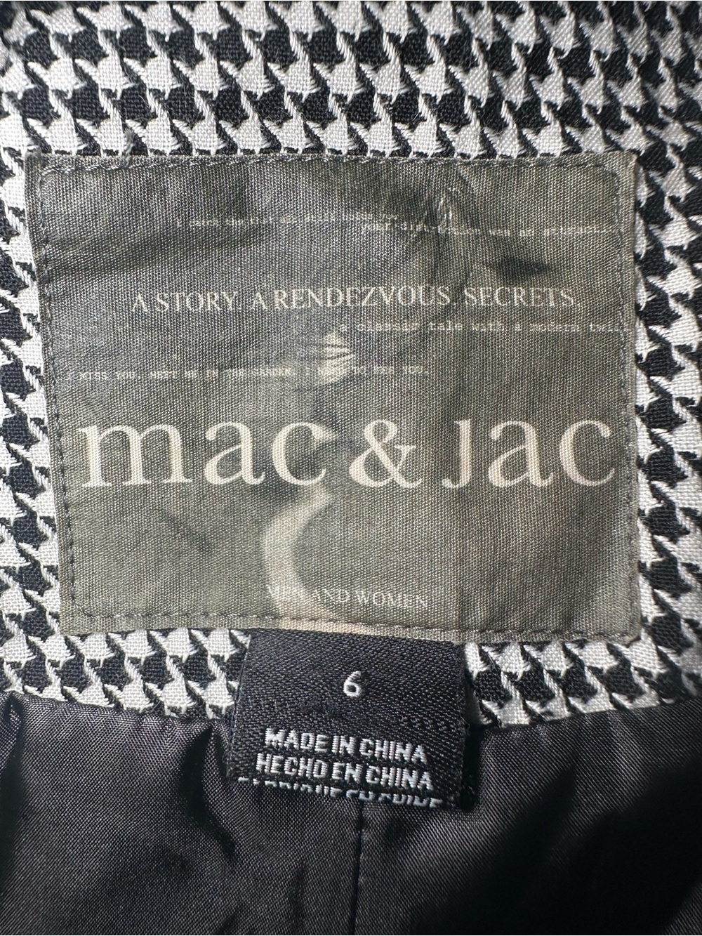 mac & jac Vintage Houndstooth Jacket Blazer - Picture 3 of 11
